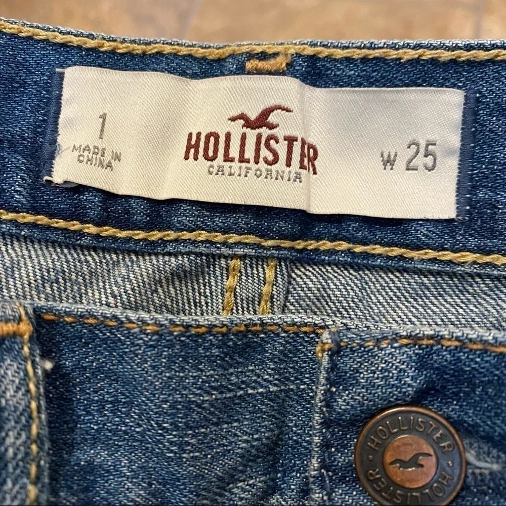 HOLLISTER Blue Raw Hem Jean Shorts Size 25 - Picture 6 of 7
